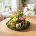 Dekorationsplatta zinkplatta metallplatta antracitguld Ø28cm | Floristik24.se