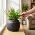 Planteringskruka Svart Keramik Blomkruka Ø23cm H19,5cm | Floristik24.se