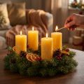 Rustika gula pelarljus 60/110mm 4 st - Lång brinntid, RAL-certifierade, adventskransdekoration | Floristik24.se