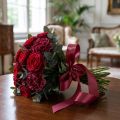 Presentband taftband dekorband Bordeaux 25mm 50m | Floristik24.se