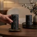 Svarta blockljus 85×150 mm 2 st, genomfärgade, eleganta för dekoration och stämning | Floristik24.se