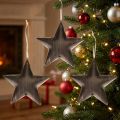 Julgransdekoration stjärna metall svart guld Ø15cm 3 st | Floristik24.se
