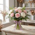 Presentband blommor dekorativt band Mauve 15mm 25m | Floristik24.se