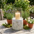 Ljusstake lykta glas med sockel Ø17cm H32cm | Floristik24.se