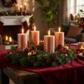 Enfärgade kopparfärgade metalliska blockljus, 60x80mm, set om 4, adventsdekoration | Floristik24.se
