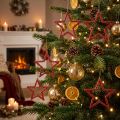 Dekorstjärnor rött glitter små julstjärnor 4,5cm 120 st | Floristik24.se
