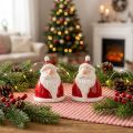 Jultomtefigur i rött, 13 cm – Perfekt juldekoration för en festlig atmosfär – 2 stycken | Floristik24.se