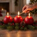 Set med 6 röda kulljus, 100 mm - Perfekt för juldekorationer och festliga tillfällen, lång brinntid | Floristik24.se