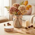Dekorativt band höstdekorativt tygband beige gammalrosa 25mm 20m | Floristik24.se