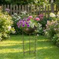 Dekorativt fågelbad, blomskål med spaljé, nostalgiskt utseende, snygg trädgårdsdekor, 75 cm | Floristik24.se