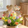 Blompropp hjärta dekorativ plugg hjärta blommor 8×1,5×8cm 4 st | Floristik24.se