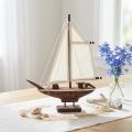 Segelbåt dekoration skepp furu brun 32×5×41cm | Floristik24.se