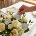 Dekorativa sidenblad 5cm silver 60 st | Floristik24.se
