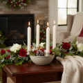 Ljusstake med 4 hållare, modern adventskrans, beige, 15 cm | Floristik24.se