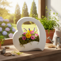 Hjärtformad dekoration för plantering och blomsterarrangemang, öppen design, modern hjärtform, 19 cm | Floristik24.se