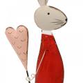 Floristik24 Vårdekoration, påskhare av metall, alla hjärtans dag, kanin med hjärta, påsk 45cm