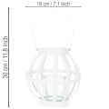 Trädgårdslykta, metall och glas, hängande ljushållare, vit, Ø18,5 cm | Floristik24.se