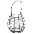 Floristik24 Trädgårdslykta med handtag, svart, ljushållare i glas, Ø17cm, H15cm