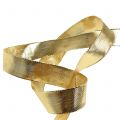 Floristik24 Guld presentband med trådkanten 25m
