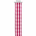 Presentband rutigt rött 15mm 20m | Floristik24.se