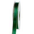 Floristik24 Presentband silk tyg grönt med guldkant 15mm 25m