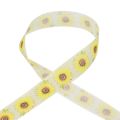 Floristik24 Presentband solrosor gult band 40mm 15m