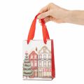 Julklappspåse med hus och julgran 16 cm 2 st | Floristik24.se