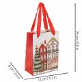 Julklappspåse med hus och julgran 16 cm 2 st | Floristik24.se
