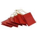 Floristik24 Presentpåsar papperspåsar med handtag röd 12×12×12cm 6st