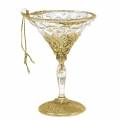 Floristik24 Dekorativa hängglasögon guld med glimmer 10 cm 4st