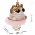 Glasdekorationer i katt med tutu som julgransdekorationer 11 cm 2 st | Floristik24.se