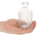 Glasflaska med diamantmönster, dekorativ flaska, vas, liten, 13 cm, 6 stycken | Floristik24.se