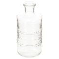 Floristik24 Glasflaska med mönster, cylindrisk, klar, dekorativ vas, 15 cm, 6 stycken