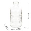 Glasflaska med mönster, cylindrisk, klar, dekorativ vas, 15 cm, 6 stycken | Floristik24.se