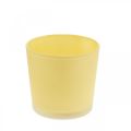 Floristik24 Blomkruka i glas gul dekorativ glasbalja Ø11,5cm H11cm
