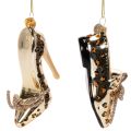 Glasskodekoration med leopardmönster julgransdekoration 13 cm 2 st | Floristik24.se