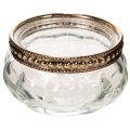 Floristik24 Glasljushållare med dekorativ metallkant, 6 cm, 4 stycken