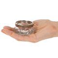 Glasljushållare med dekorativ metallkant, 6 cm, 4 stycken | Floristik24.se