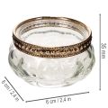 Glasljushållare med dekorativ metallkant, 6 cm, 4 stycken | Floristik24.se