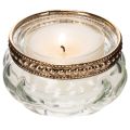 Glasljushållare med dekorativ metallkant, 6 cm, 4 stycken | Floristik24.se