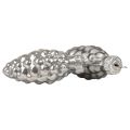 Julkottar glaskottar glasdekor silver H6,5cm 10st
