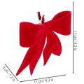 Dekorativ röd rosett med klämma. Mångsidig juldekoration. 11 cm, 4 stycken. | Floristik24.se