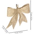 Glitterrosett, dekorativ rosett, guld med klämma, 11 cm, 4 stycken | Floristik24.se