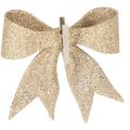 Glitterrosett, dekorativ rosett, guld med klämma, 11 cm, 4 stycken | Floristik24.se