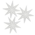 Floristik24 Glitter stjärna vit 10cm 12st