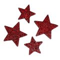 Floristik24 Glitter stjärnor för att strö Bordeaux 4-5cm 40st