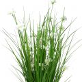Floristik24 Massa gräs med blommor vita 70 cm