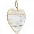 Hjärta av trä, dekorativt hjärta för upphängning, hjärta deco vit 20cm