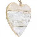 Floristik24 Hjärta av trä, dekorativt hjärta för upphängning, hjärtdekoration vit 24cm