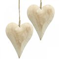 Floristik24 Hjärta av trä, dekorativt hjärta för upphängning, hjärtdekoration H16cm 2st